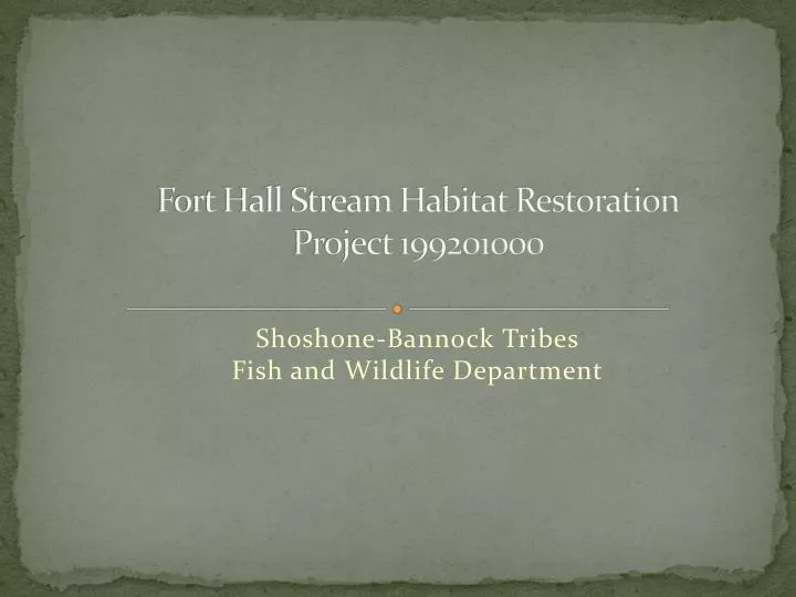 fort hall stream habitat restoration project 199201000