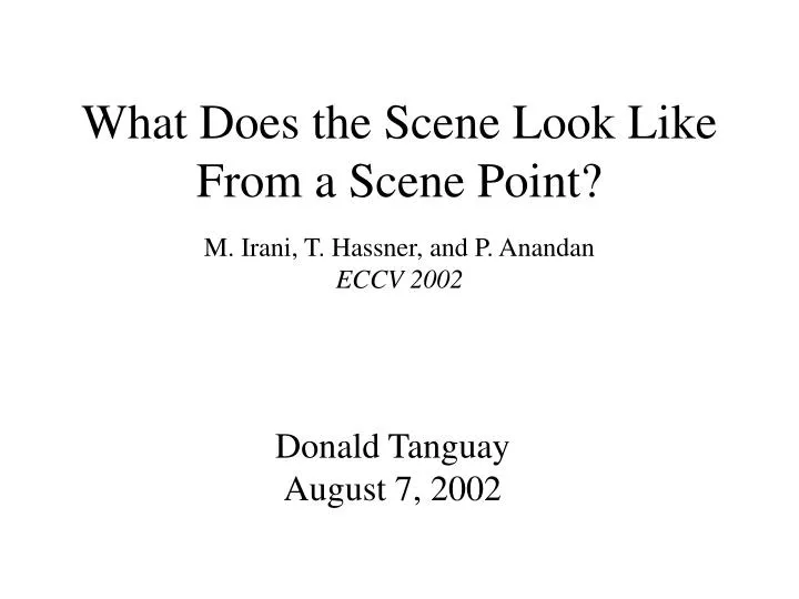 what does the scene look like from a scene point