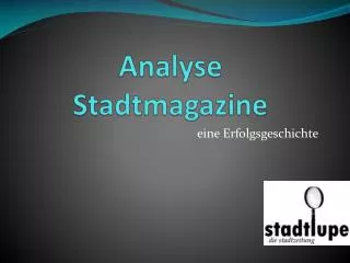 analyse stadtmagazine
