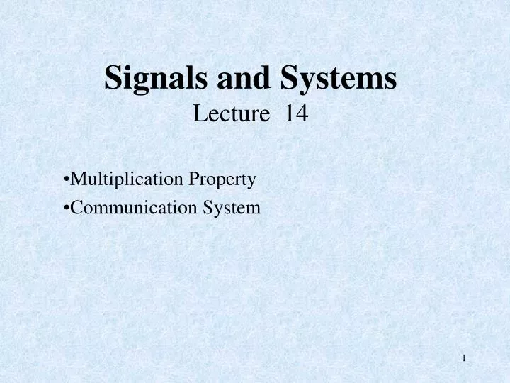 signals and systems lecture 14
