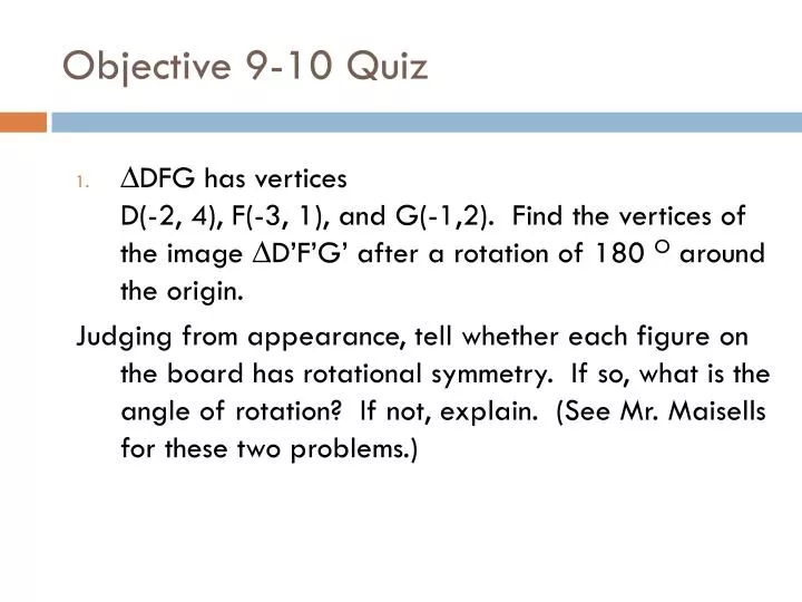 objective 9 10 quiz