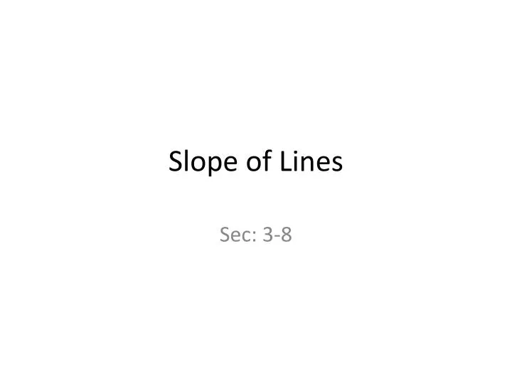 slope of lines