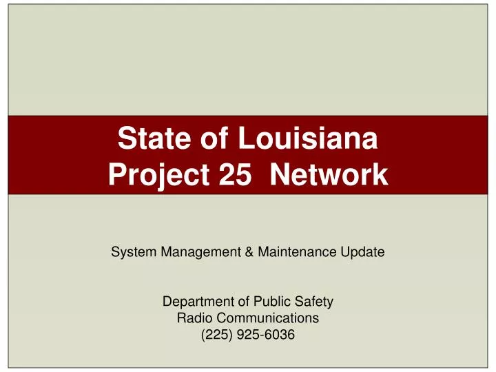 state of louisiana project 25 network