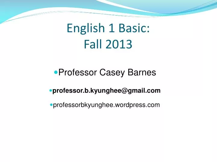 english 1 basic fall 2013