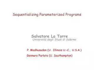 Sequentializing Parameterized Programs