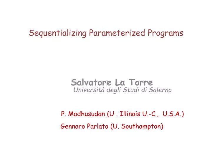 sequentializing parameterized programs