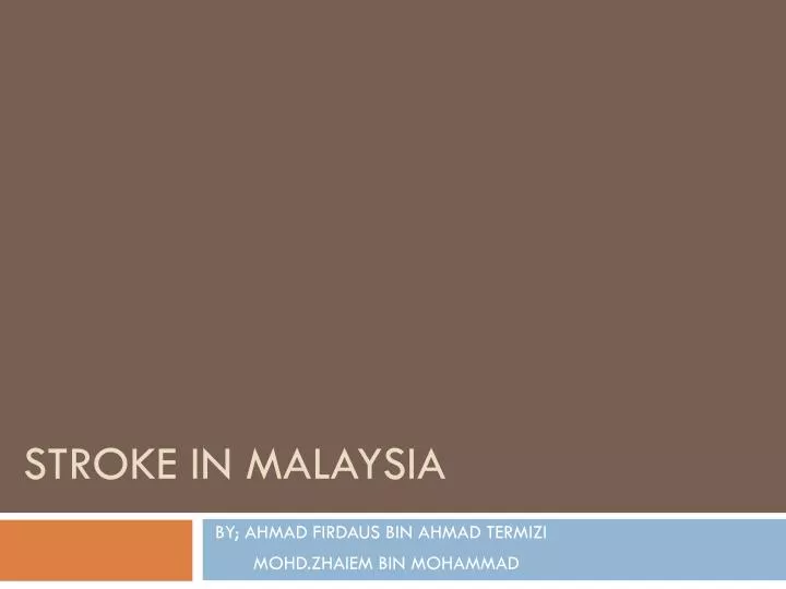 stroke in malaysia