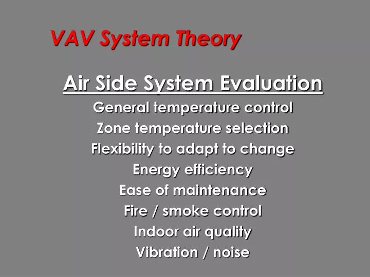 vav system theory