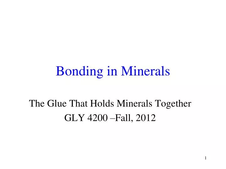 bonding in minerals