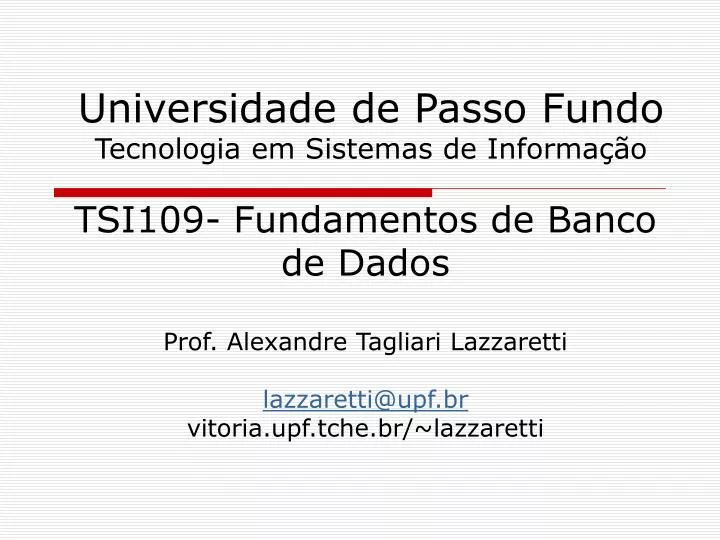 universidade de passo fundo tecnologia em sistemas de informa o