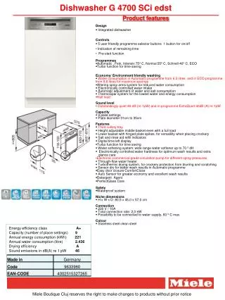 Dishwasher G 4700 SCi edst