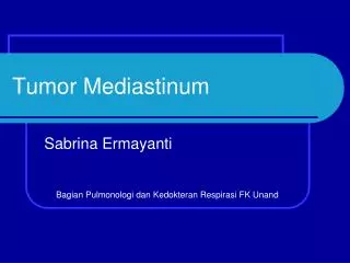 tumor mediastinum