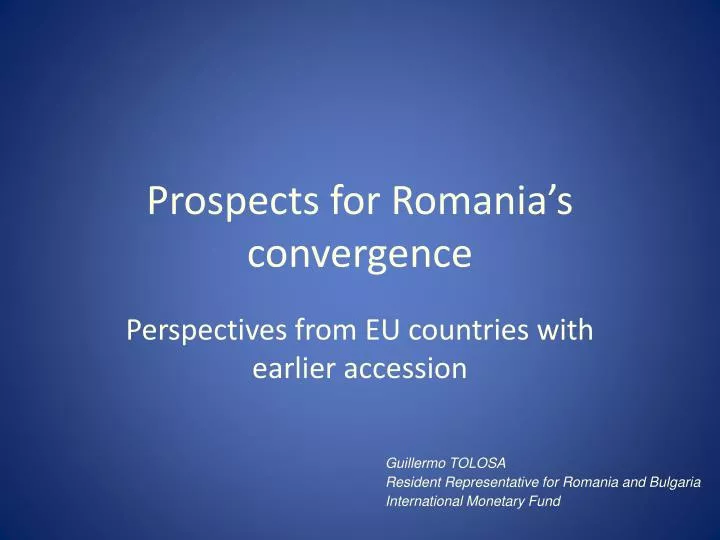 prospects for romania s convergence