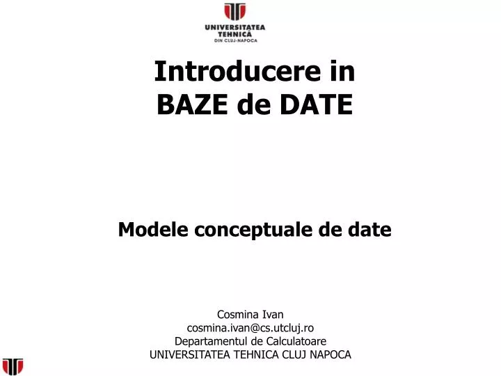 introducere in baze de date modele conceptuale de date