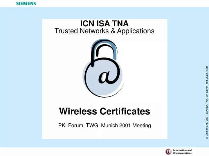 wireless certificates pki forum twg munich 2001 meeting