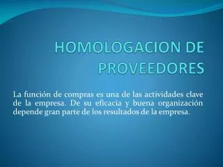 homologacion de proveedores