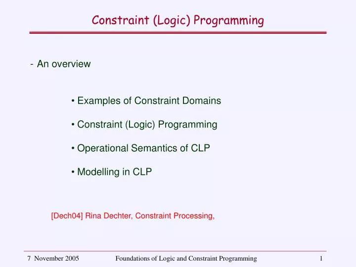 constraint logic programming