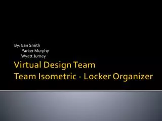 Virtual Design Team Team Isometric - Locker Organizer