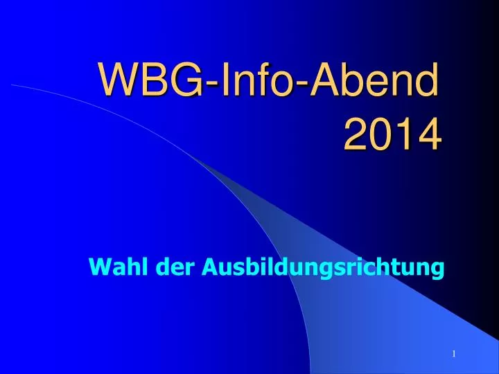 wbg info abend 2014