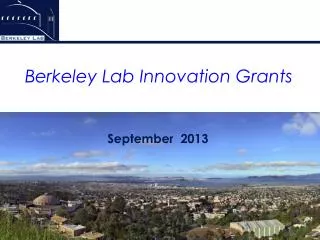 Berkeley Lab Innovation Grants