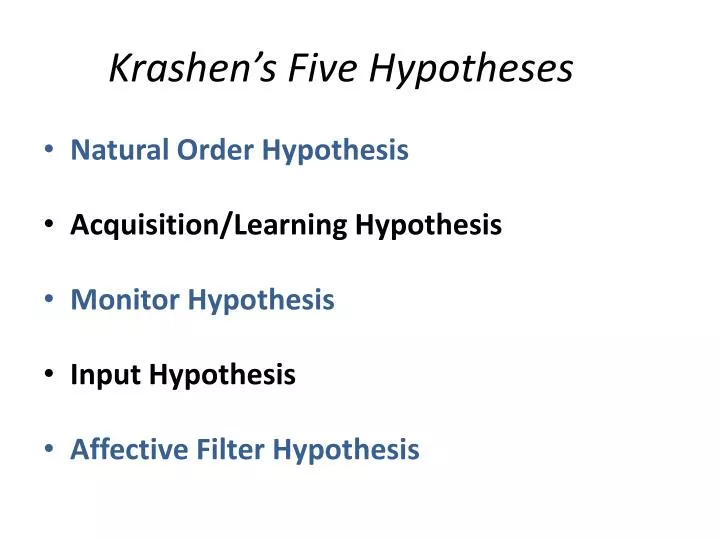 krashen s five hypotheses