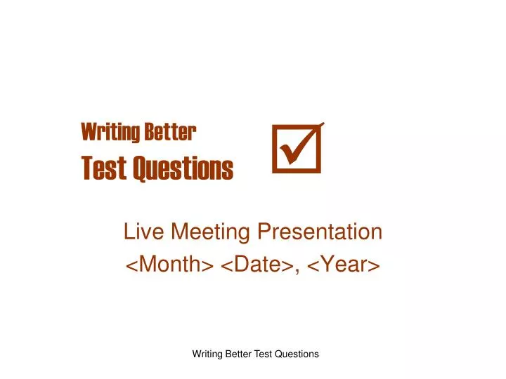 writing better test questions