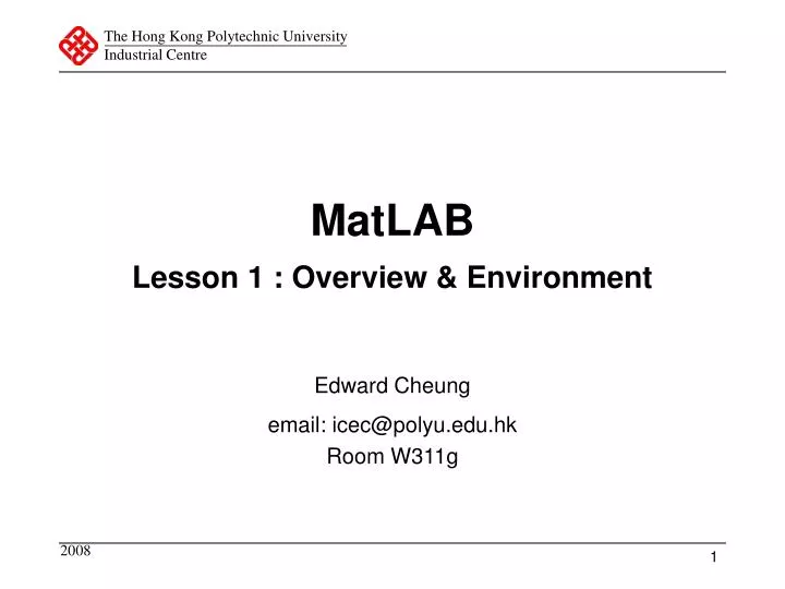 matlab lesson 1 overview environment