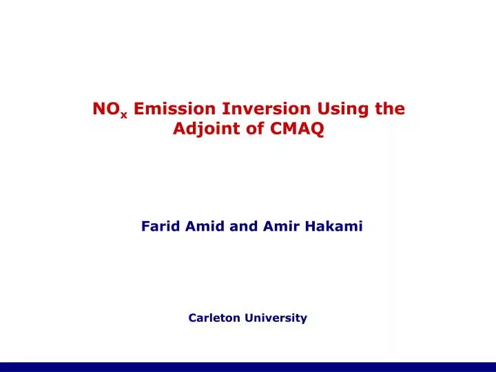 no x emission inversion using the adjoint of cmaq