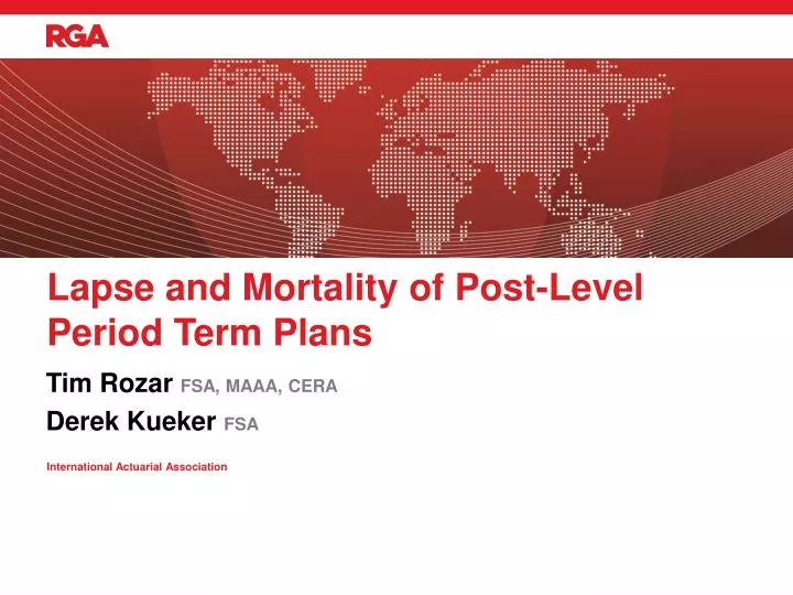 lapse and mortality of post level period term plans