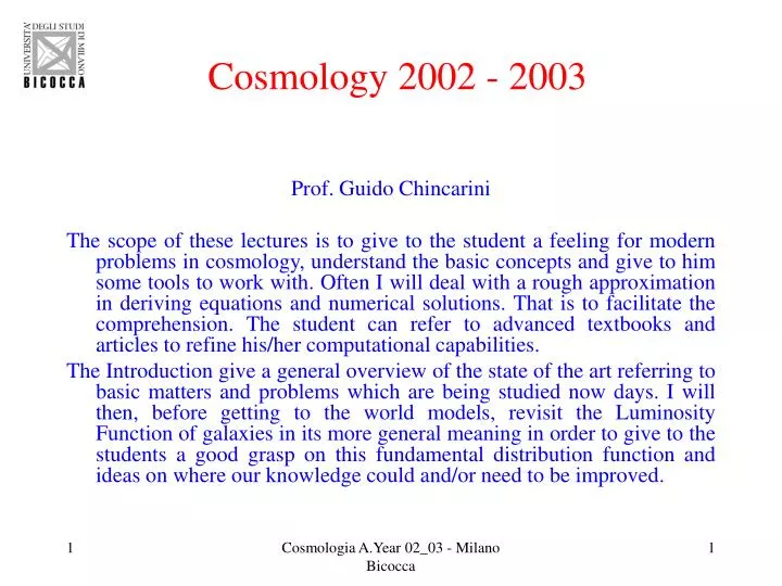 cosmology 2002 2003