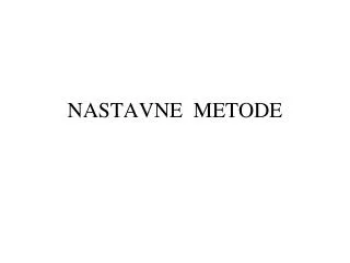 nastavne metode