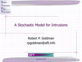 A Stochastic Model for Intrusions