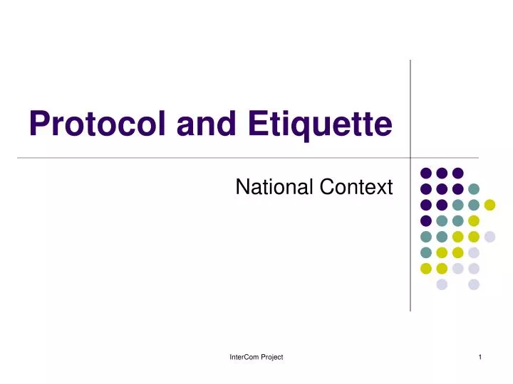 protocol and etiquette