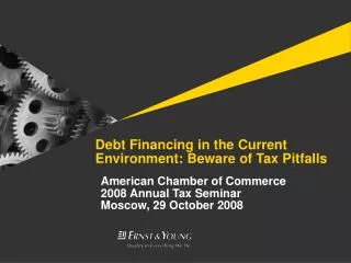 Debt Financing in the Current Environment: Beware of Tax Pitfalls