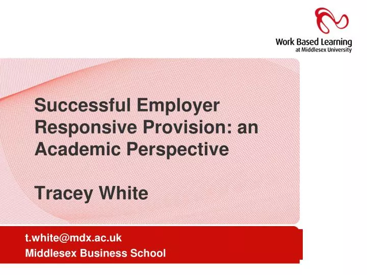 successful employer responsive provision an academic perspective tracey white