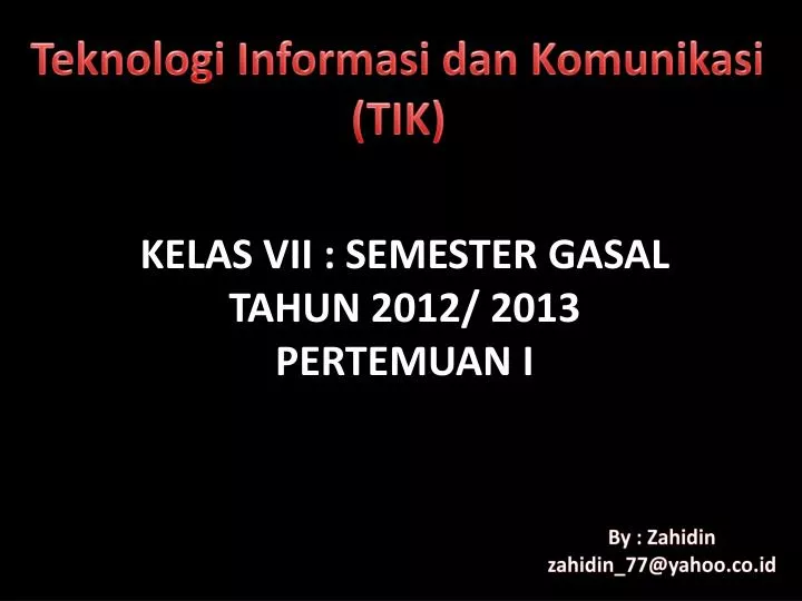 kelas vii semester gasal tahun 2012 2013 pertemuan i