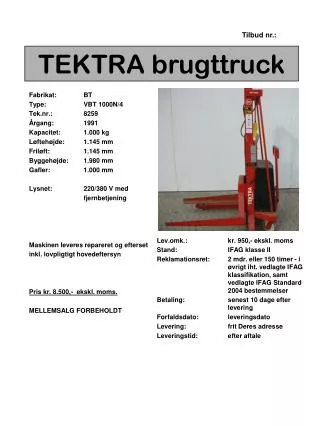 tektra brugttruck