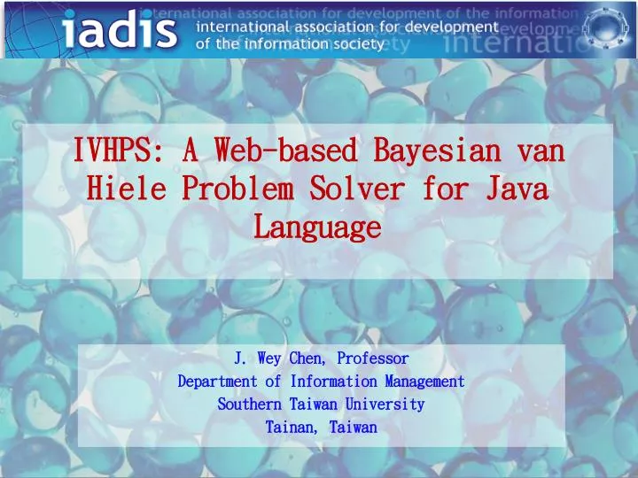 ivhps a web based bayesian van hiele problem solver for java language