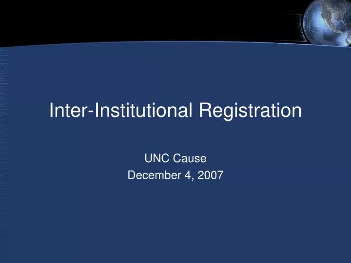 inter institutional registration