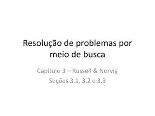 resolu o de problemas por meio de busca