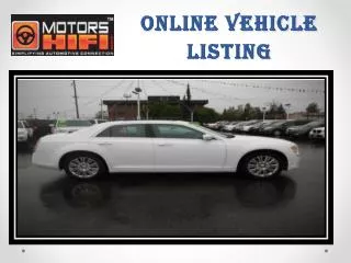 Online Vehicle listings