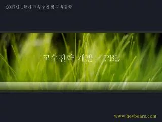 교수전략 개발 - PBL