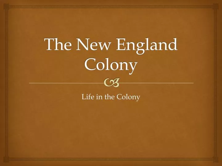 the new england colony