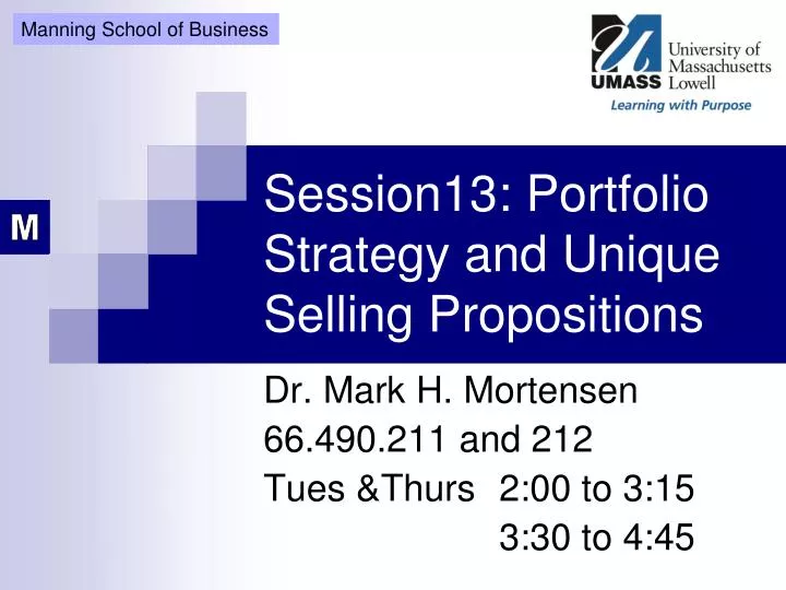 session13 portfolio strategy and unique selling propositions