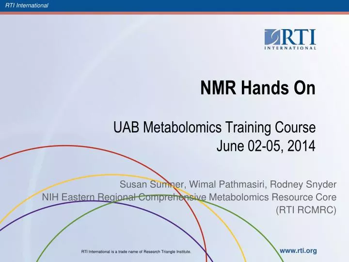 nmr hands on uab metabolomics training course june 02 05 2014