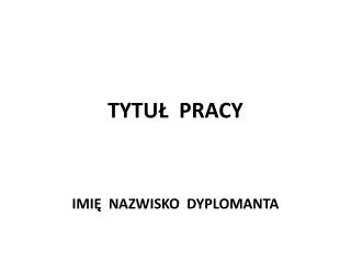 tytu pracy