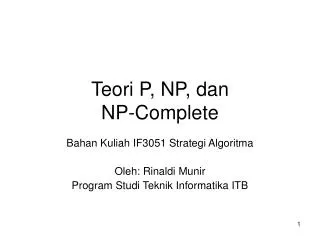 teori p np dan np complete