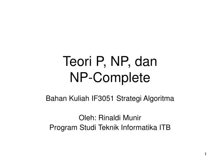 teori p np dan np complete