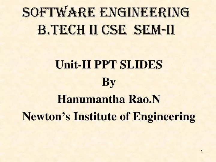 software engineering b tech ii cse sem ii