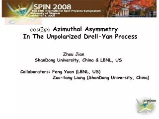 Azimuthal Asymmetry In The Unpolarized Drell-Yan Process